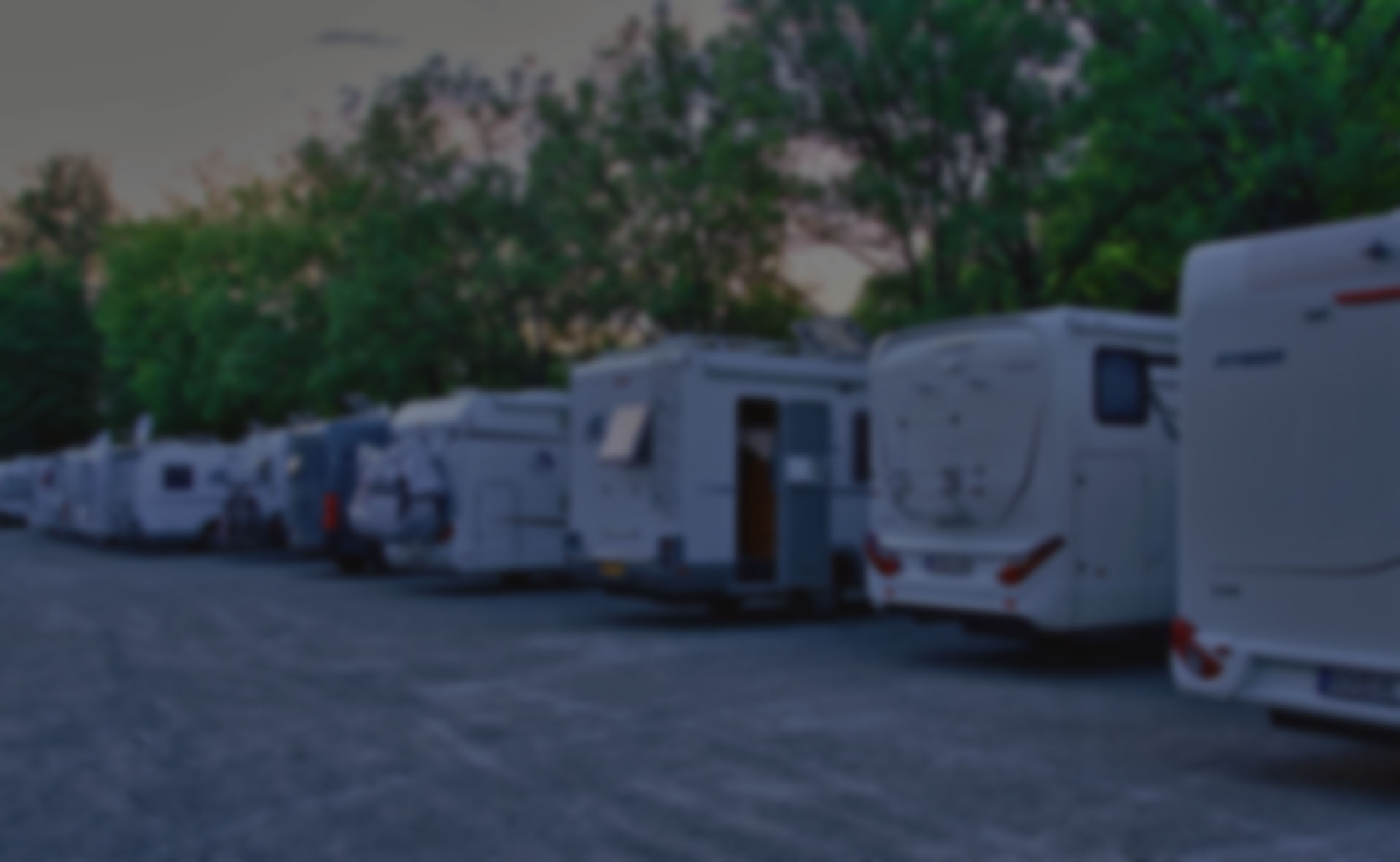 RV campers in a row